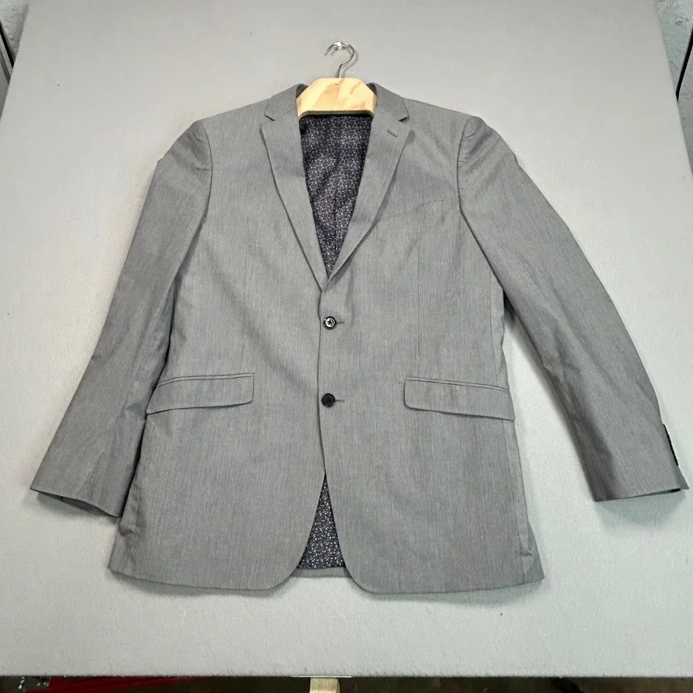 Madison Modern Fit Mens 42L Gray Cotton Blend Summer 2 Button‎ Blazer Sport Coat
