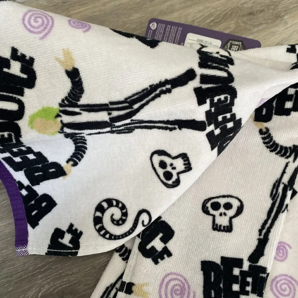 Beetlejuice Halloween White Hand Towels 2 Pack