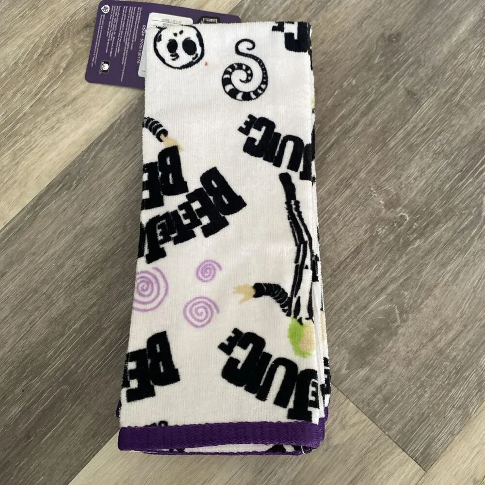 Beetlejuice Halloween White Hand Towels 2 Pack