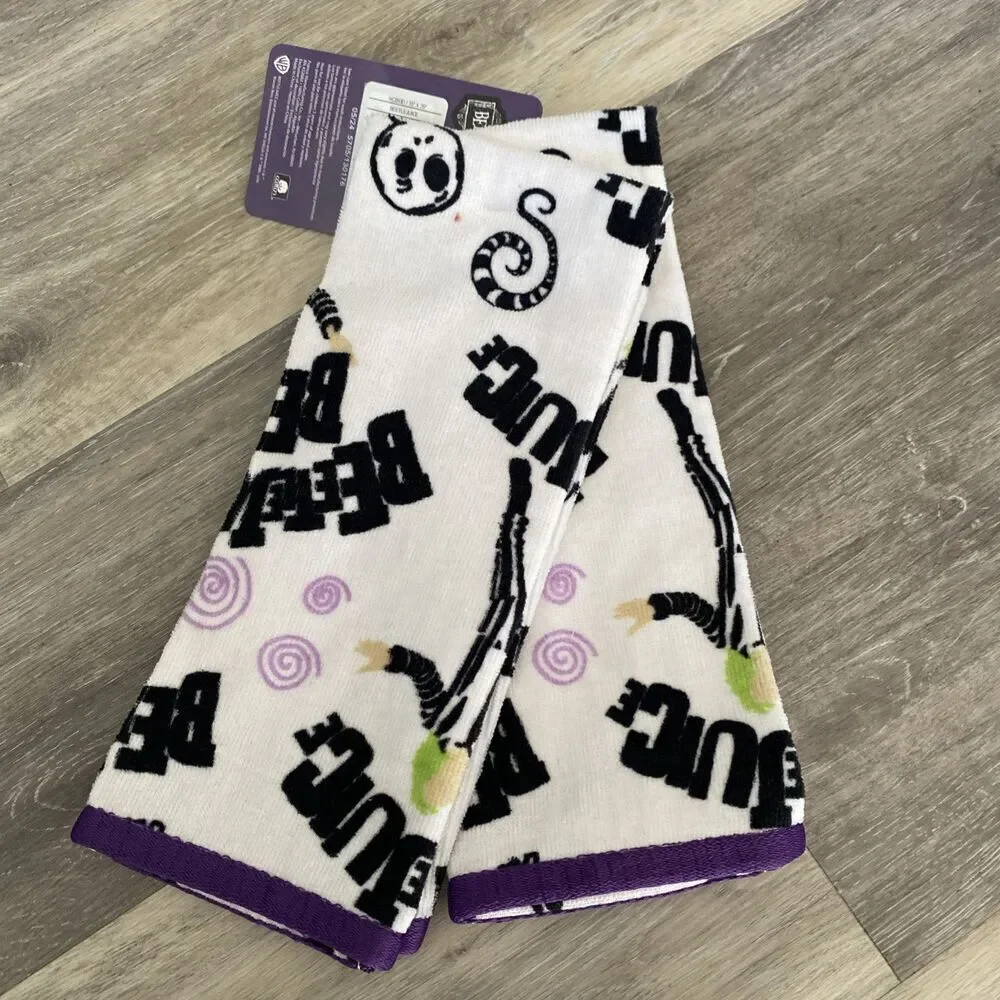 Beetlejuice Halloween White Hand Towels 2 Pack