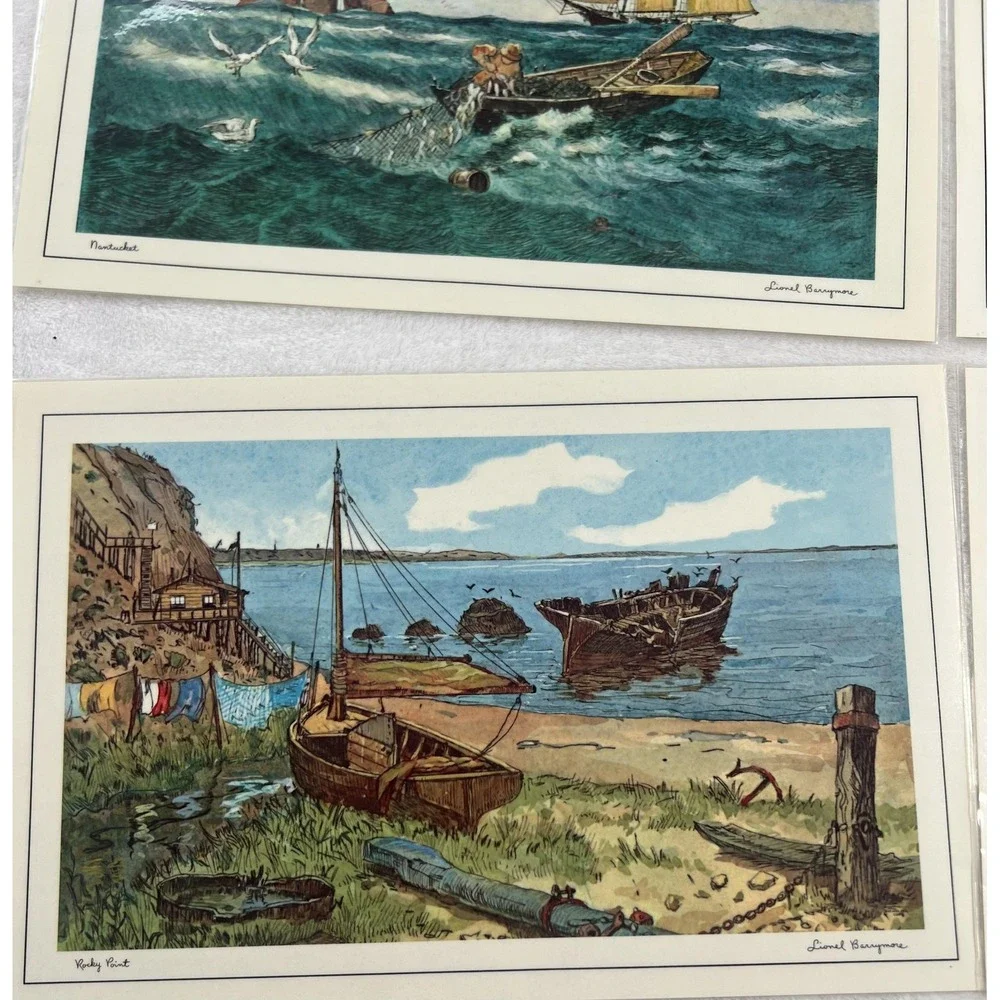 Vintage Lionel Barrymore Masterpiece Dinner Mats Set of 4 Nautical Marine Scenes