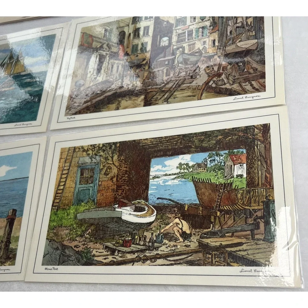 Vintage Lionel Barrymore Masterpiece Dinner Mats Set of 4 Nautical Marine Scenes