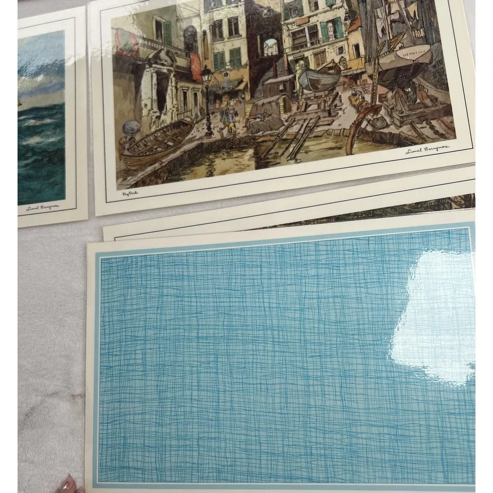 Vintage Lionel Barrymore Masterpiece Dinner Mats Set of 4 Nautical Marine Scenes