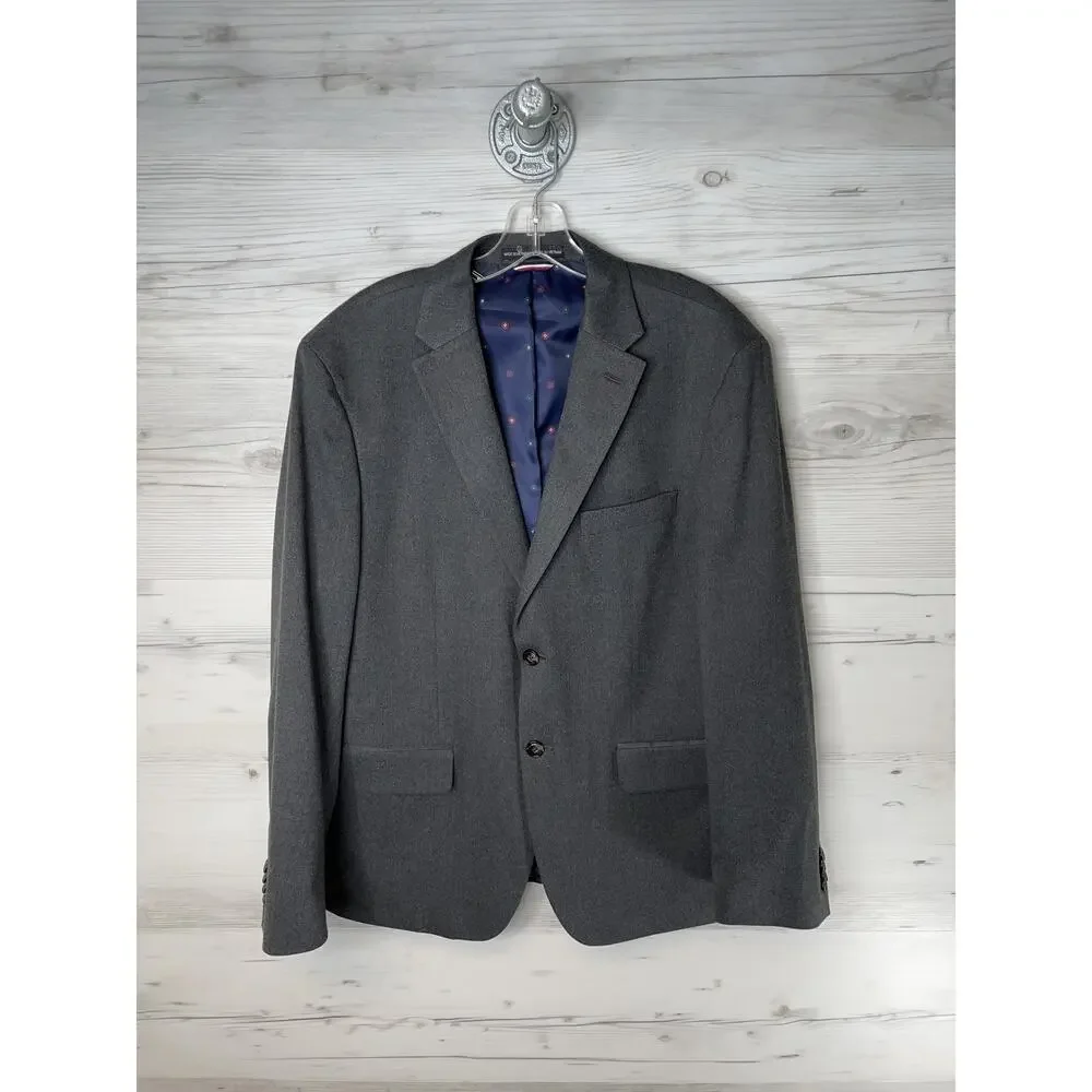 Tommy Hilfiger Blazer Mens‎ 42S Gray Two Button Notch Lapel Sport Coat Stretch