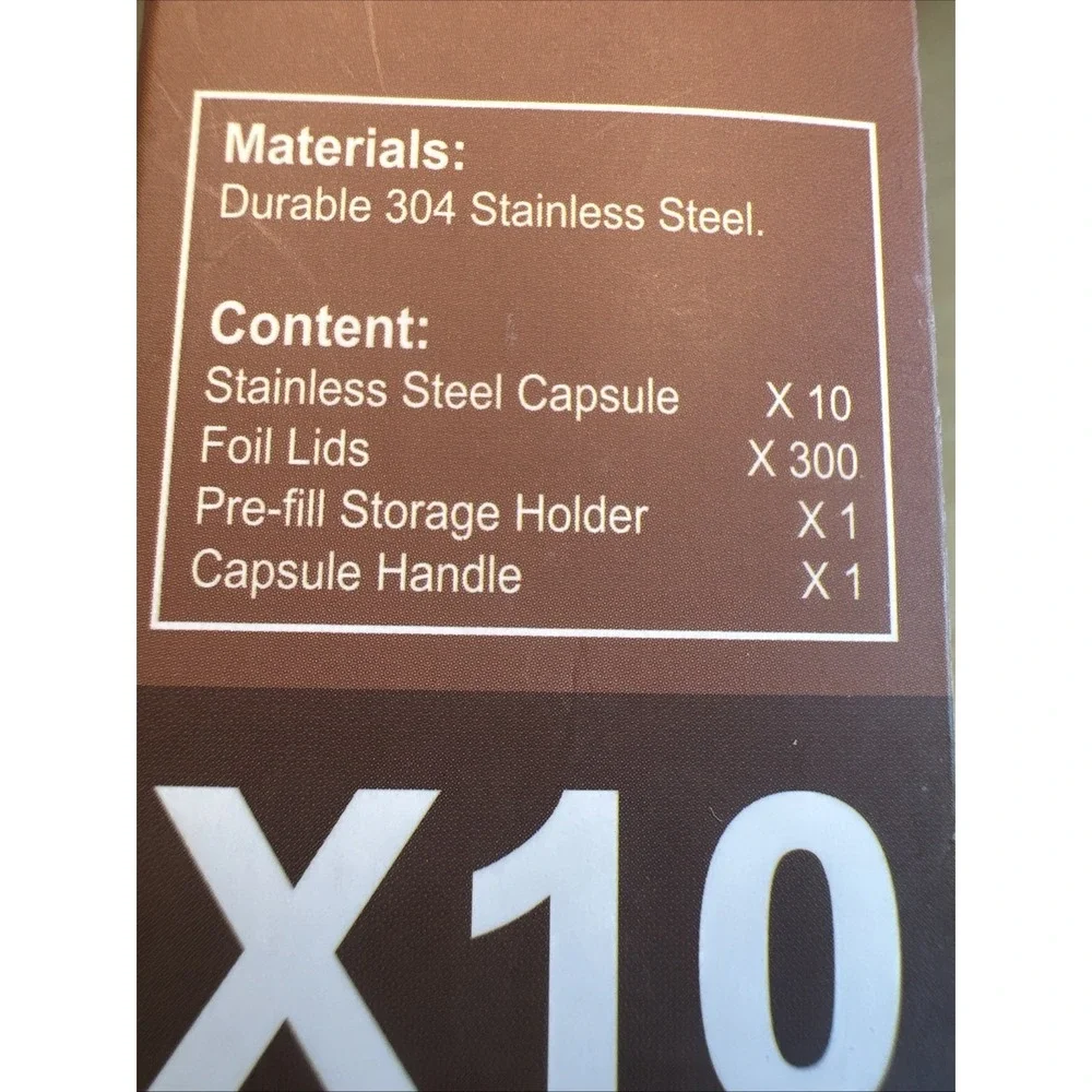 Triplot Reusable Capsules for Nespresso Original Line 10 Capsule 300 Lids‎ NEW
