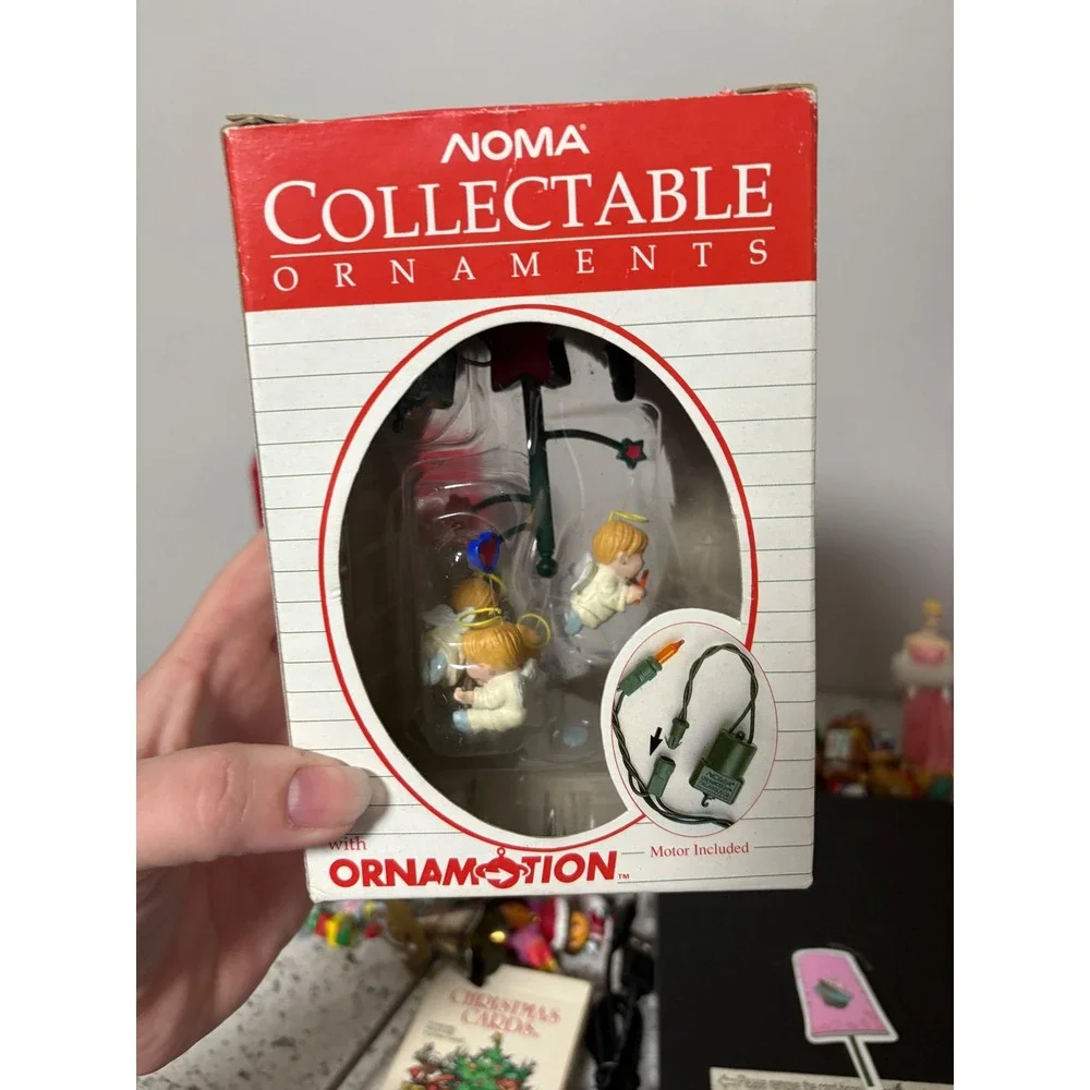 HTF Noma Collectable Ornaments Angel Ornamotion Rotating Christmas Tree Decor