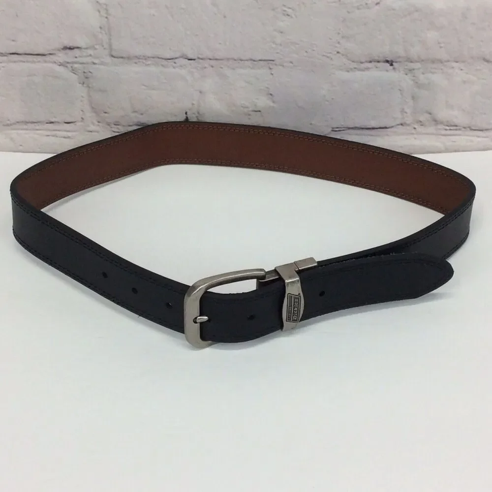 Genuine Dickies Leather Belt Men's Size 32/80 Brown/Black Reversible Casual Work