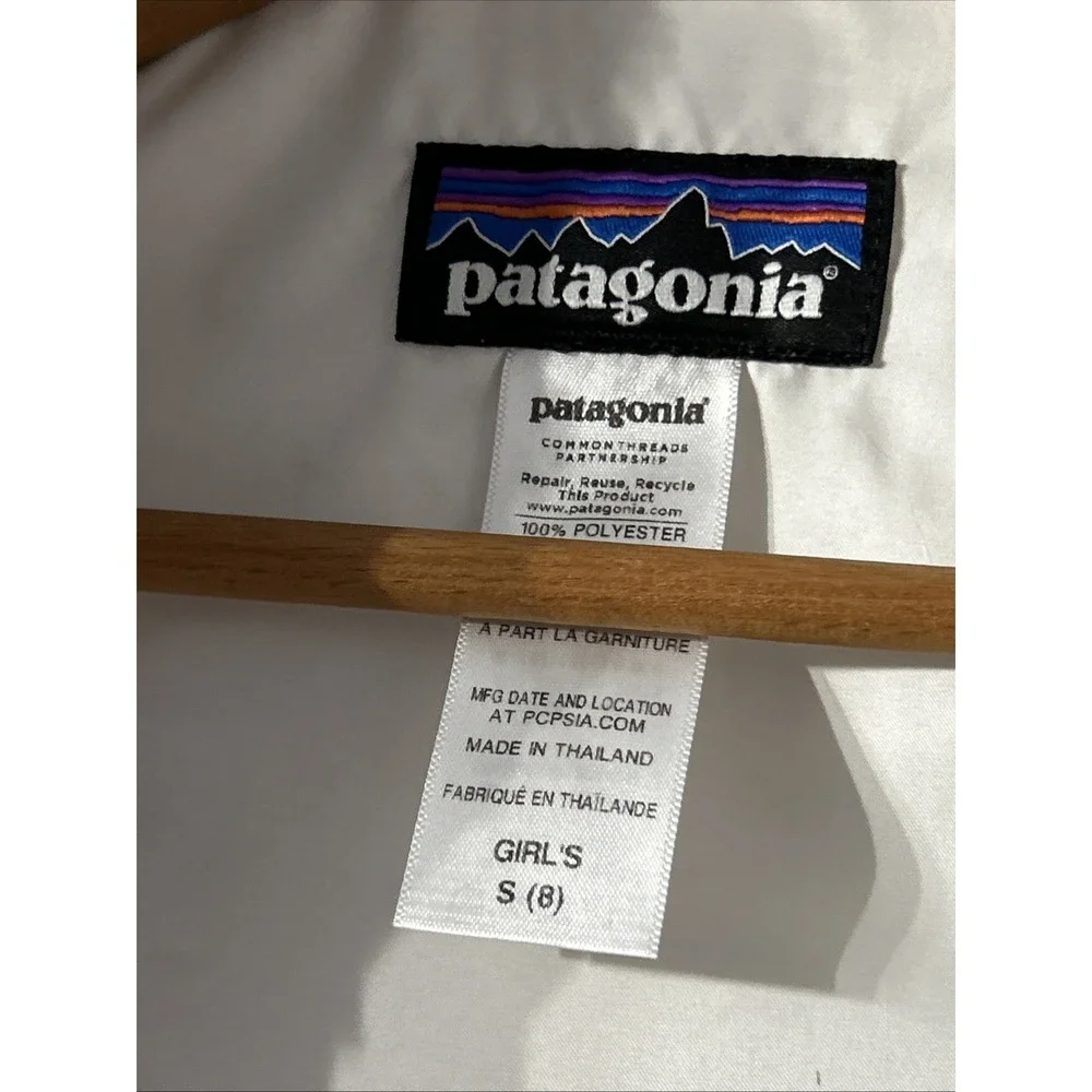 RARE Girls‎ Patagonia Pelage FLUFFY Fleece Jacket Birch White Sz 8 65591