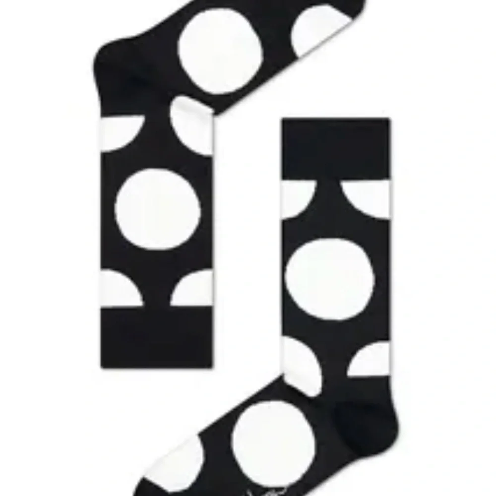 NEW BLACK WHITE POLKA DOT PAIR OF SOCKS by HAPPY SOCKS MENS SOCKS FUN