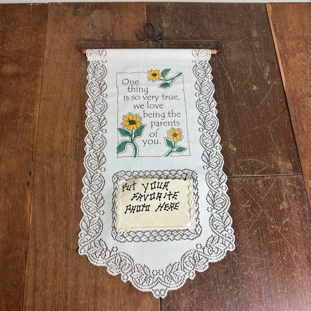 Hanging Doily Style Sunflower Proud Parent Quote 4x6 picture‎ frame Wall Decor