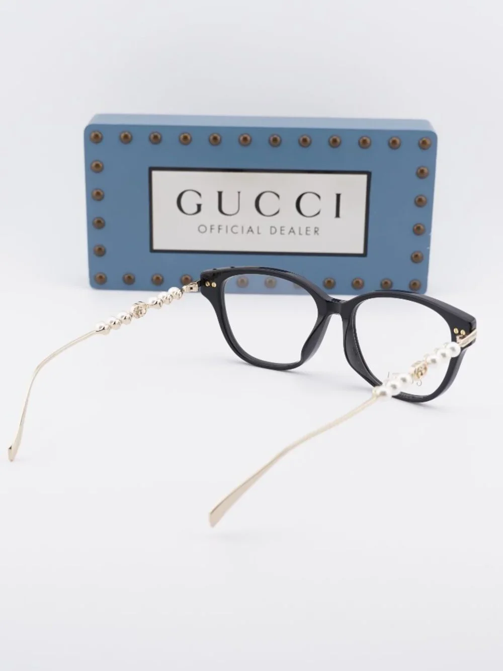 Gucci GG1972OA 001 Square Eyeglasses 54mm - Black / Gold