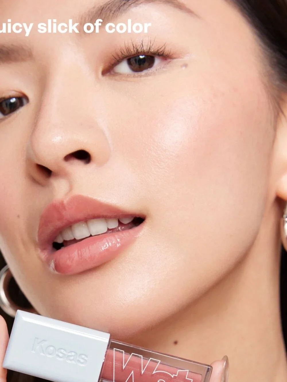 Kosas Wet Lip Oil Peptide Treatment Gloss (Shade: Unbuttoned, Soft Warm Blush)