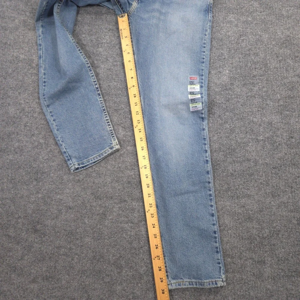 Levis 512 Jeans Mens 31X30 Blue Slim Taper Flex Stretch Light Wash Denim NEW