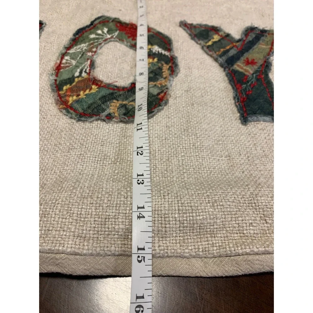 Pottery Barn JOY Patchwork Lumbar‎ Pillow Cover Plaid  15x23