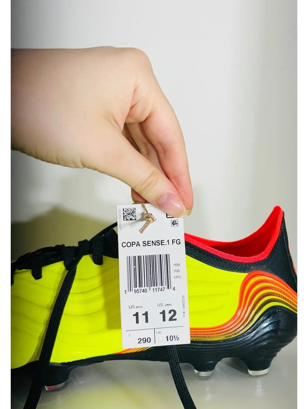 NWT Adidas Copa Sense.1 FG Soccer Cleats Solar Yellow Men's 11
