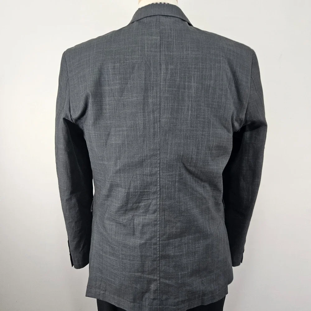 Joseph Abboud Men's Sport Coat Blazer Two Button Gray Plaid Cotton Size XL