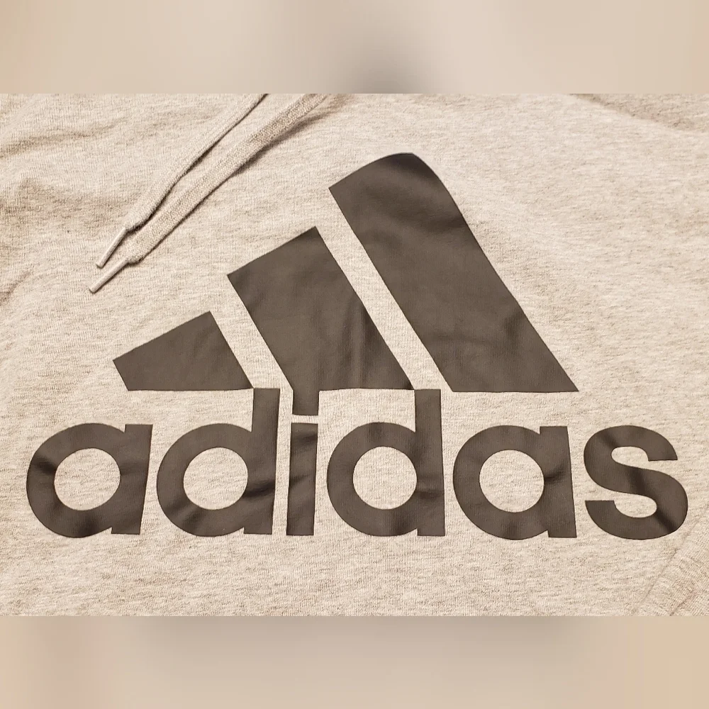 Adidas Gray Hoodie with Black Logo Mens Size Small
