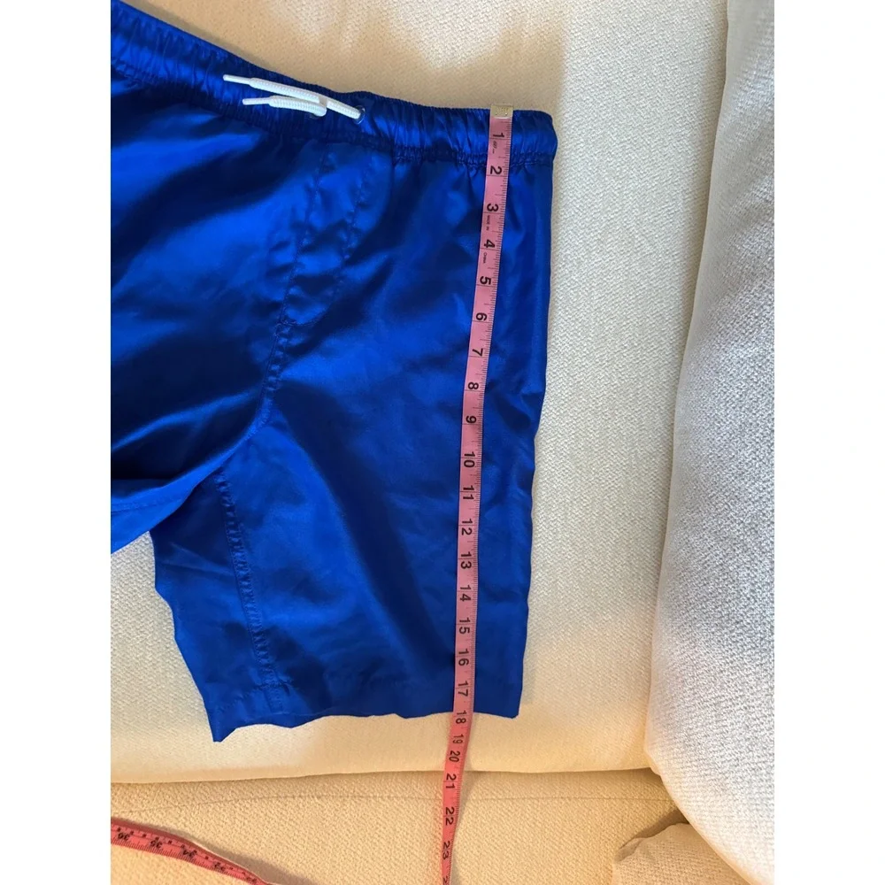 Lands End Boys Blue Swim Trunks Youth XL 14-16 Elastic Waist Board Shorts