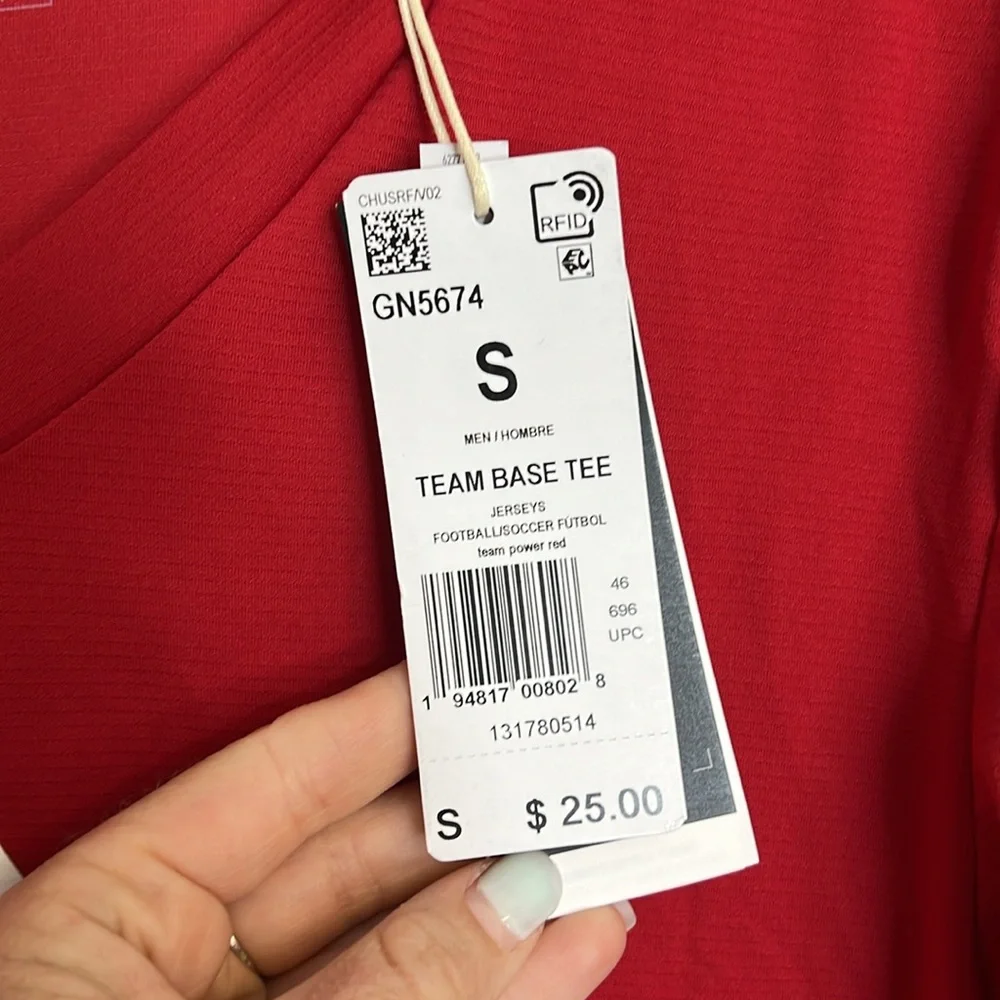 NWT Adidas Red Soccer Long Sleeve Top-‎ S
