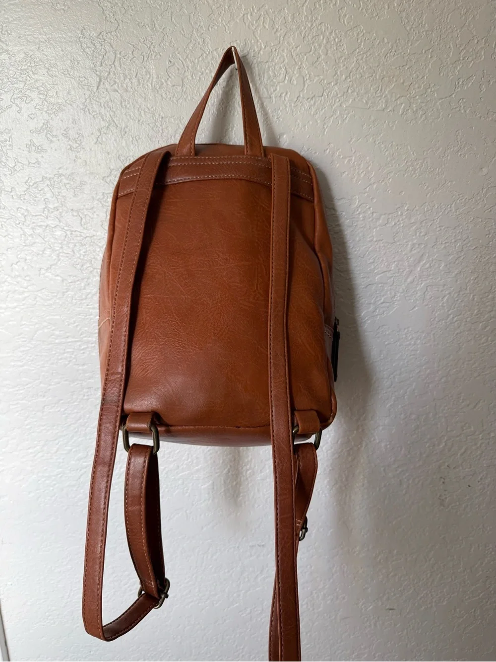 boc Chestnut Brown Faux Leather Mini Backpack