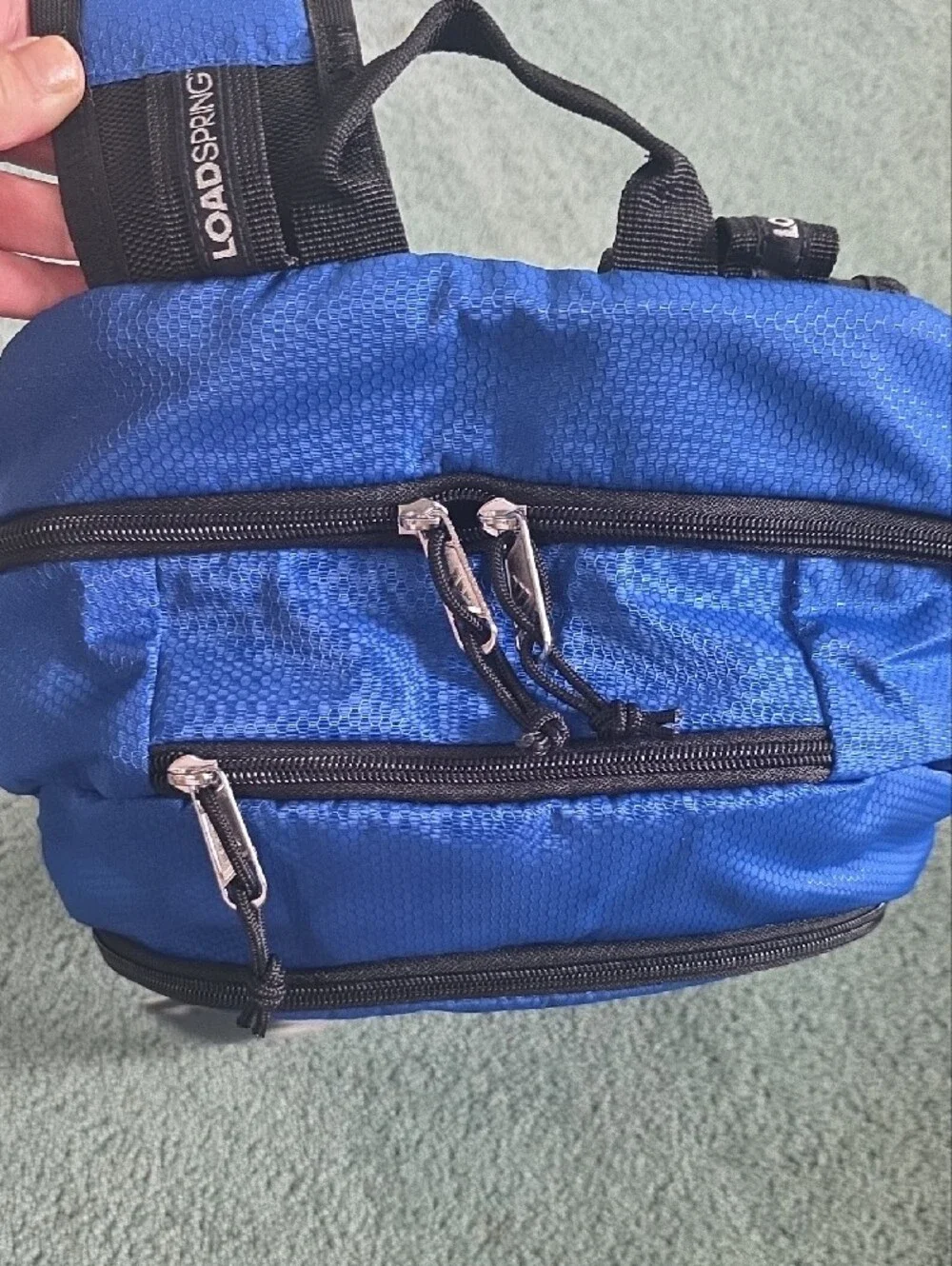 adidas Blue and Black Excel 7 Backpack, NWT, With Loadspring Shoulder Straps.