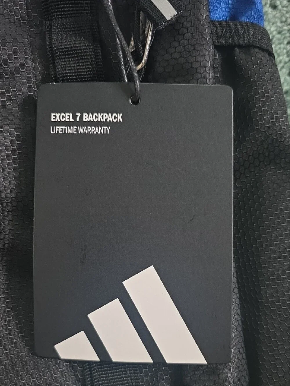 adidas Blue and Black Excel 7 Backpack, NWT, With Loadspring Shoulder Straps.