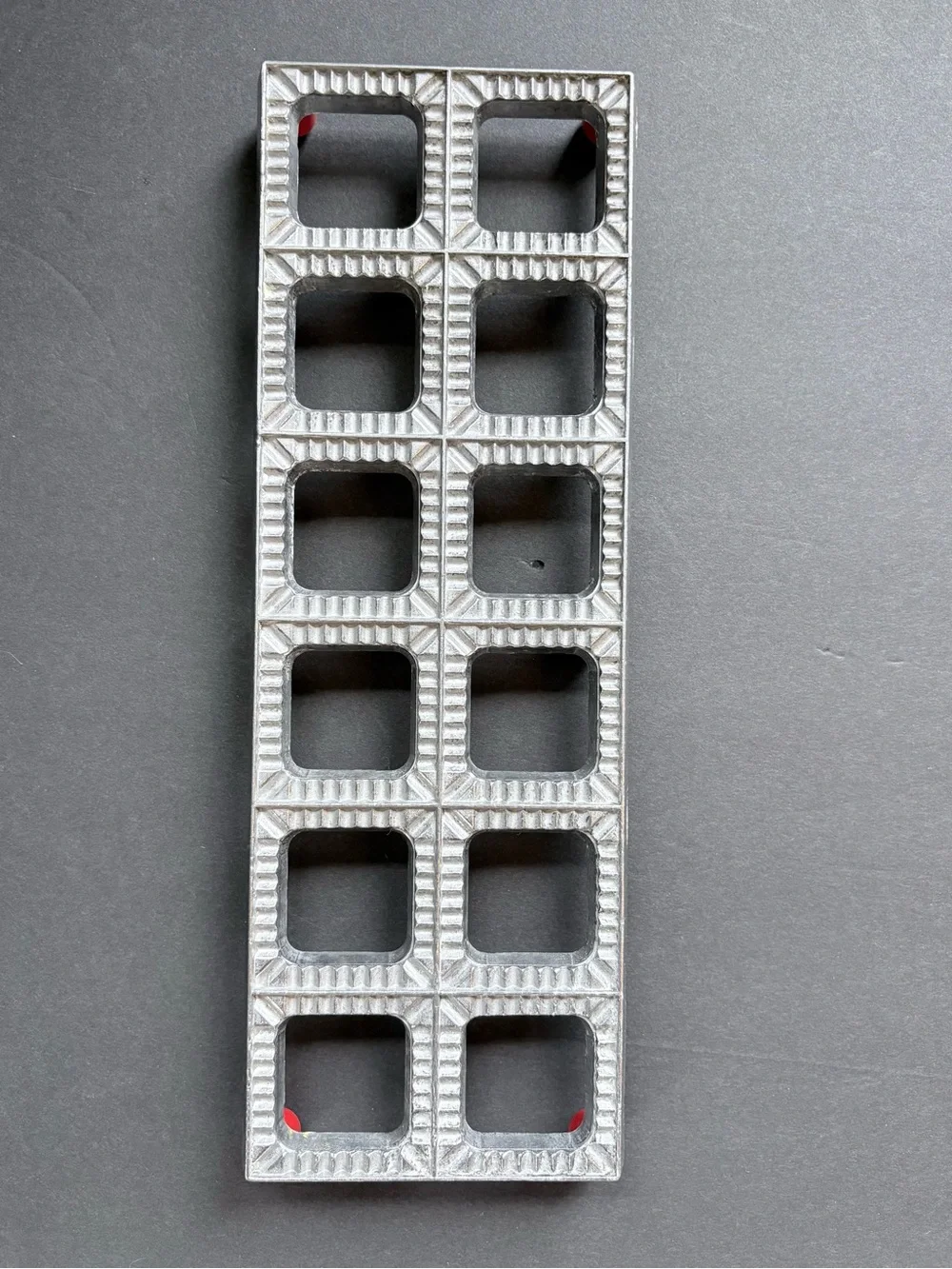 Vintage Cast Aluminum Footer Trivet or Ravioli Mold- Vintage Aesthetic Kitchen