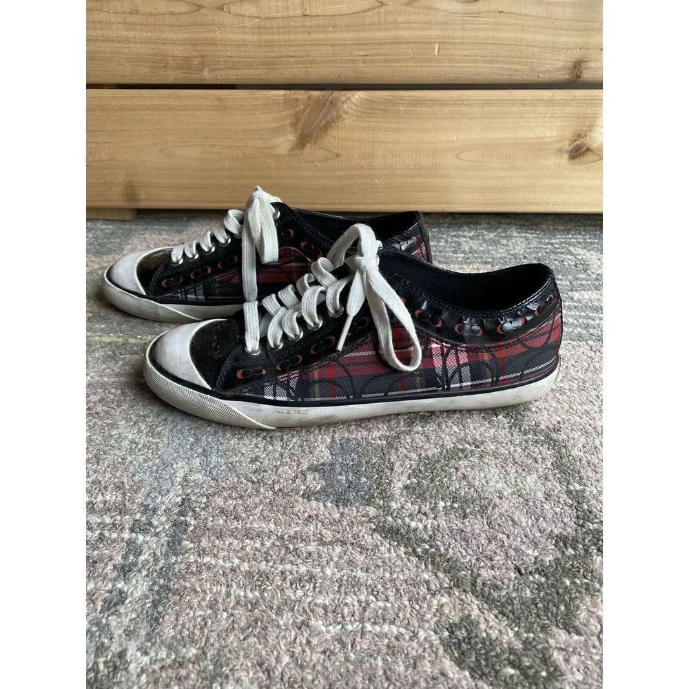 Coach coach plaid shoes size