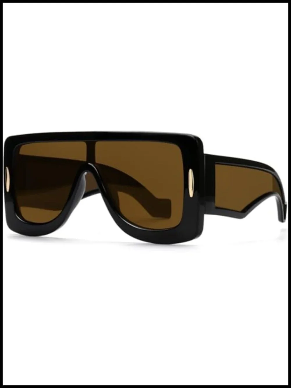 Oversized Shield Sunglasses UV400 Protection Flat Top Fashion
