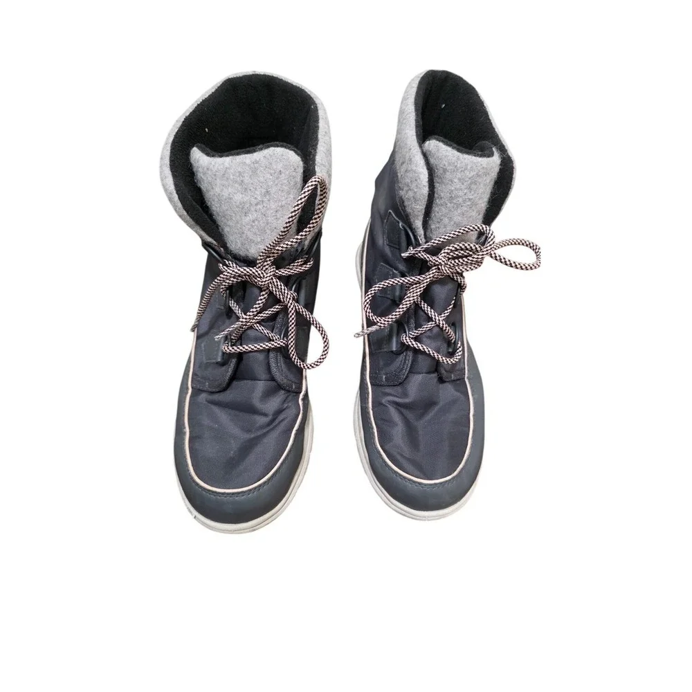 Sorel Women's‎ Waterproof Winter Boots Mid-Calf Lace-Up Gray & White Size 10