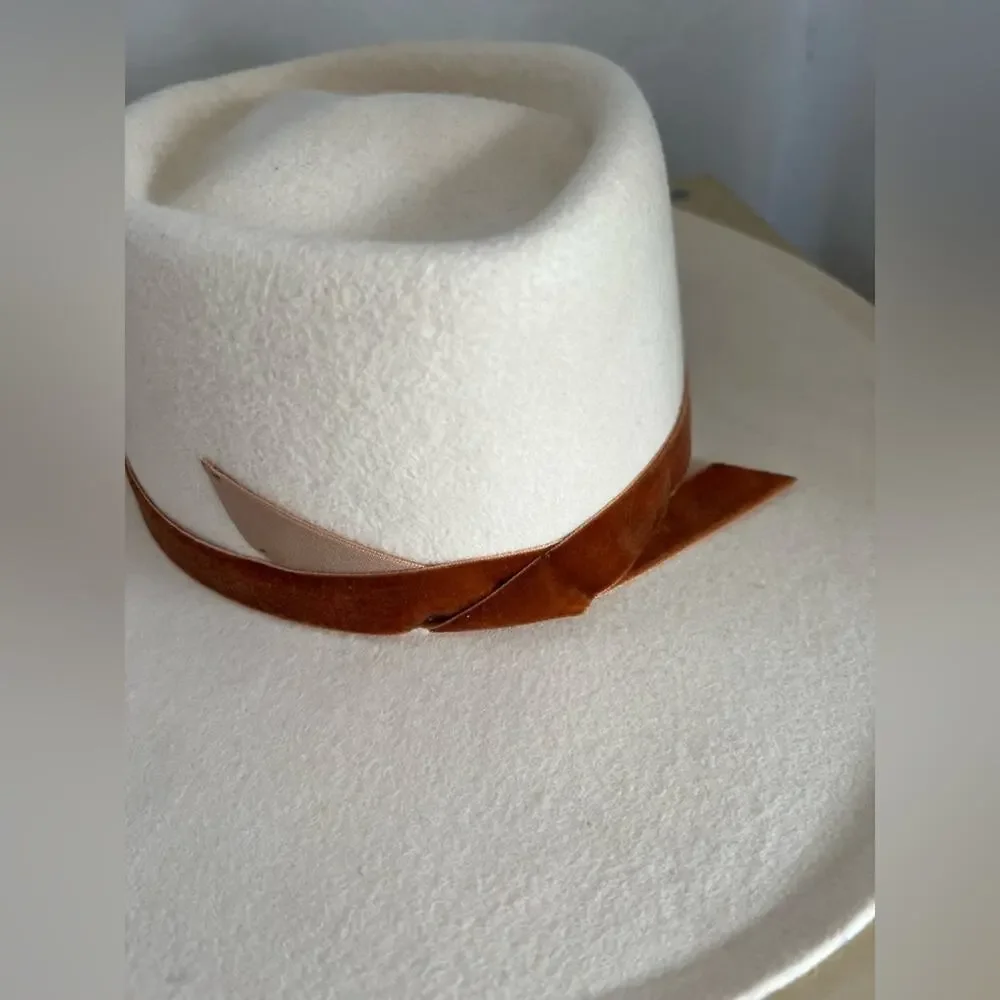 Lack of Color Val Diamond Hat white cream bohemian summer travel medium