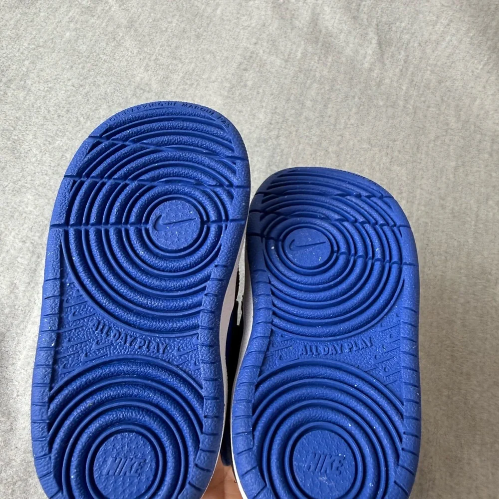 Nike Kids Court Borough‎ Mid 2 Game Royal Blue and Black High-Top Sneakers