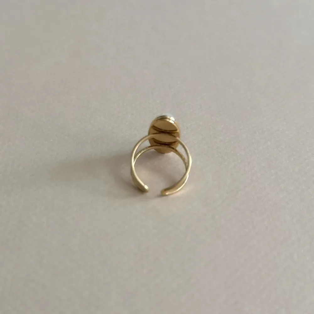 White Oval Ring #1748