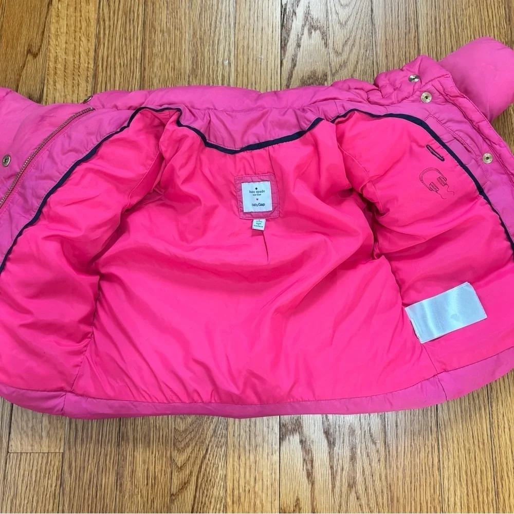 Kate Spade babygap toddler girl 2Y fuchsia down feather filled warm puffer coat