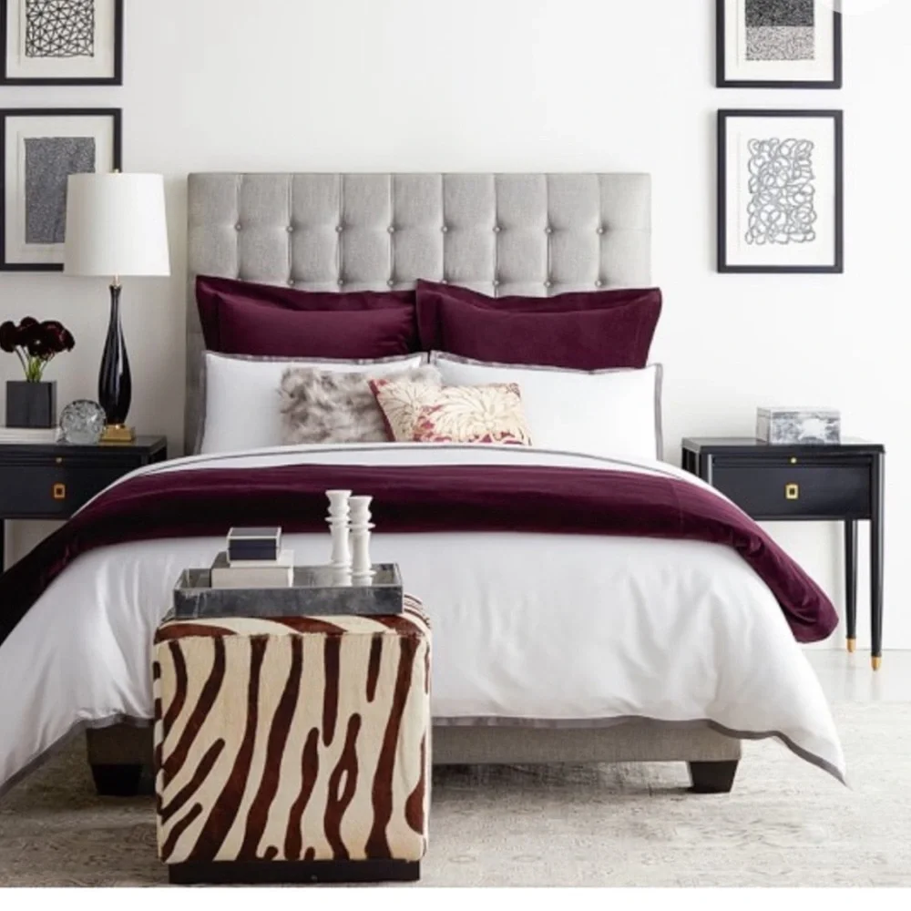 Williams Sonoma Velvet Pillow‎ Shams King & Euro Home Classic Cotton Linen