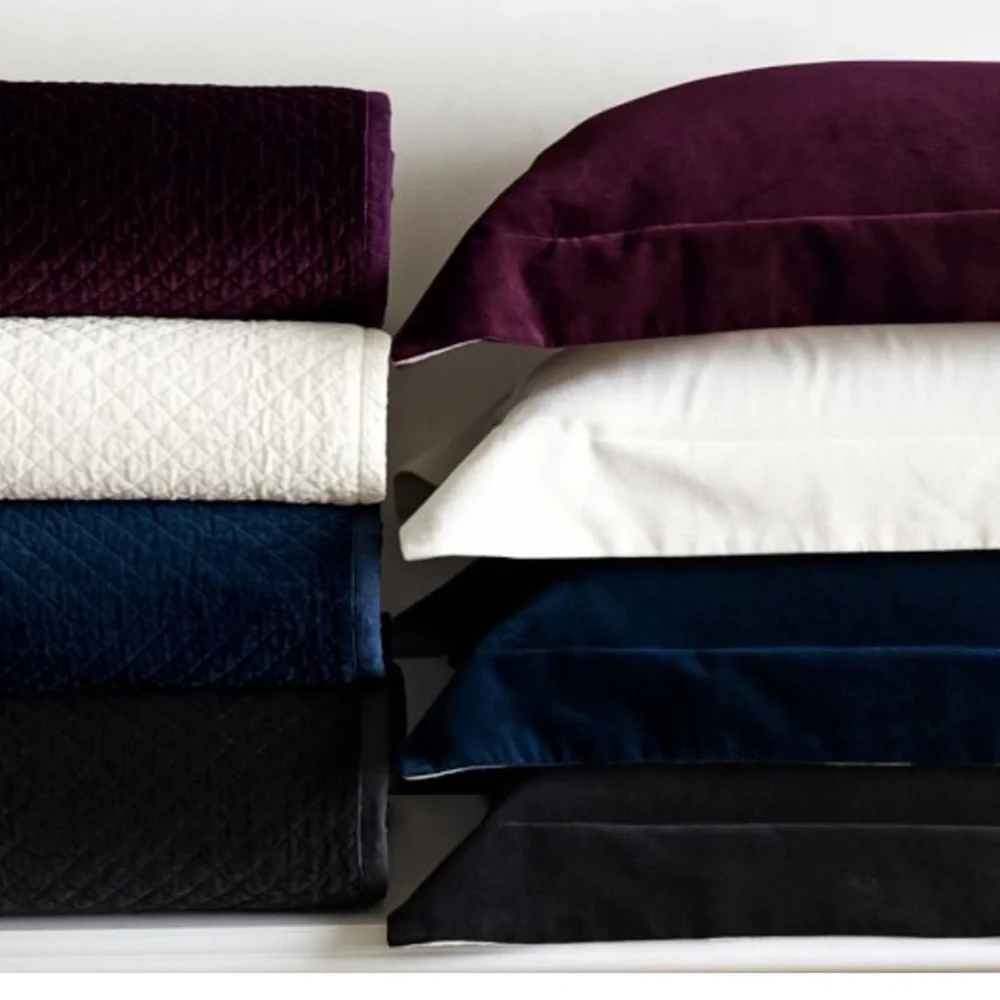 Williams Sonoma Velvet Pillow‎ Shams King & Euro Home Classic Cotton Linen