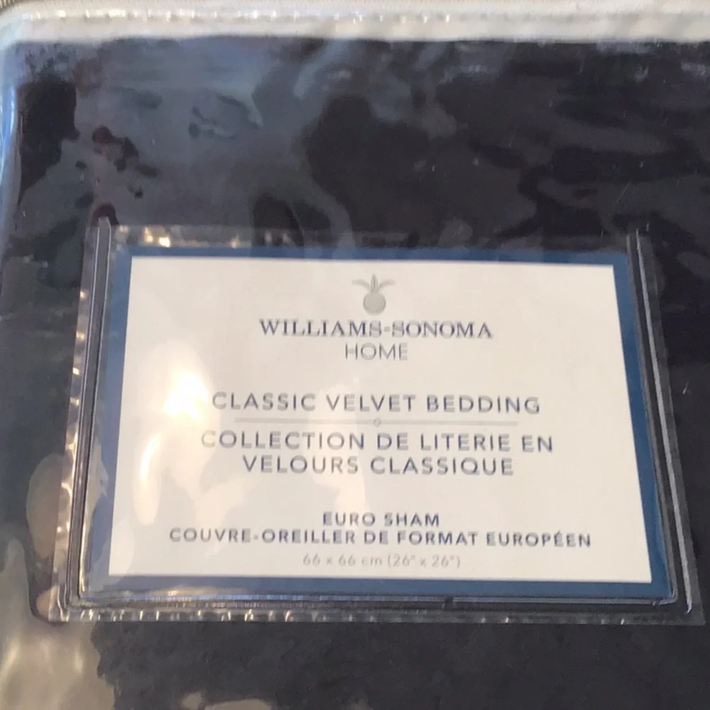 Williams Sonoma Velvet Pillow‎ Shams King & Euro Home Classic Cotton Linen