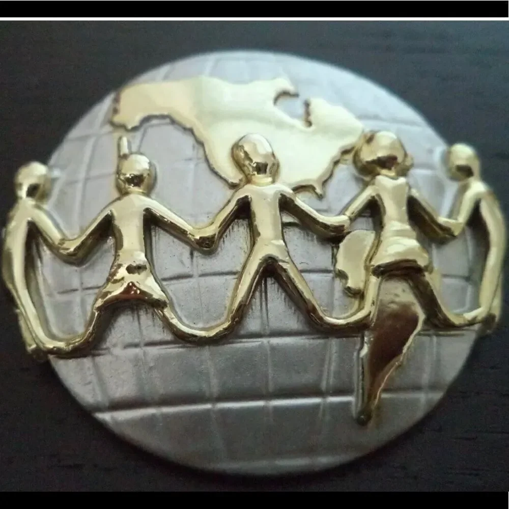 Ajc vintage Children of the world pin