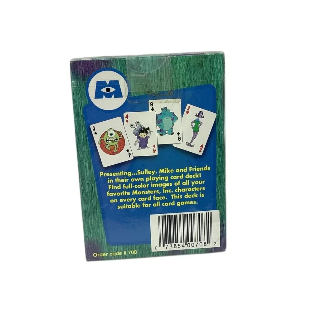 Disney Pixar Monsters‎ Inc Playing Cards - Full-Color Sulley Mike & Boo NIB