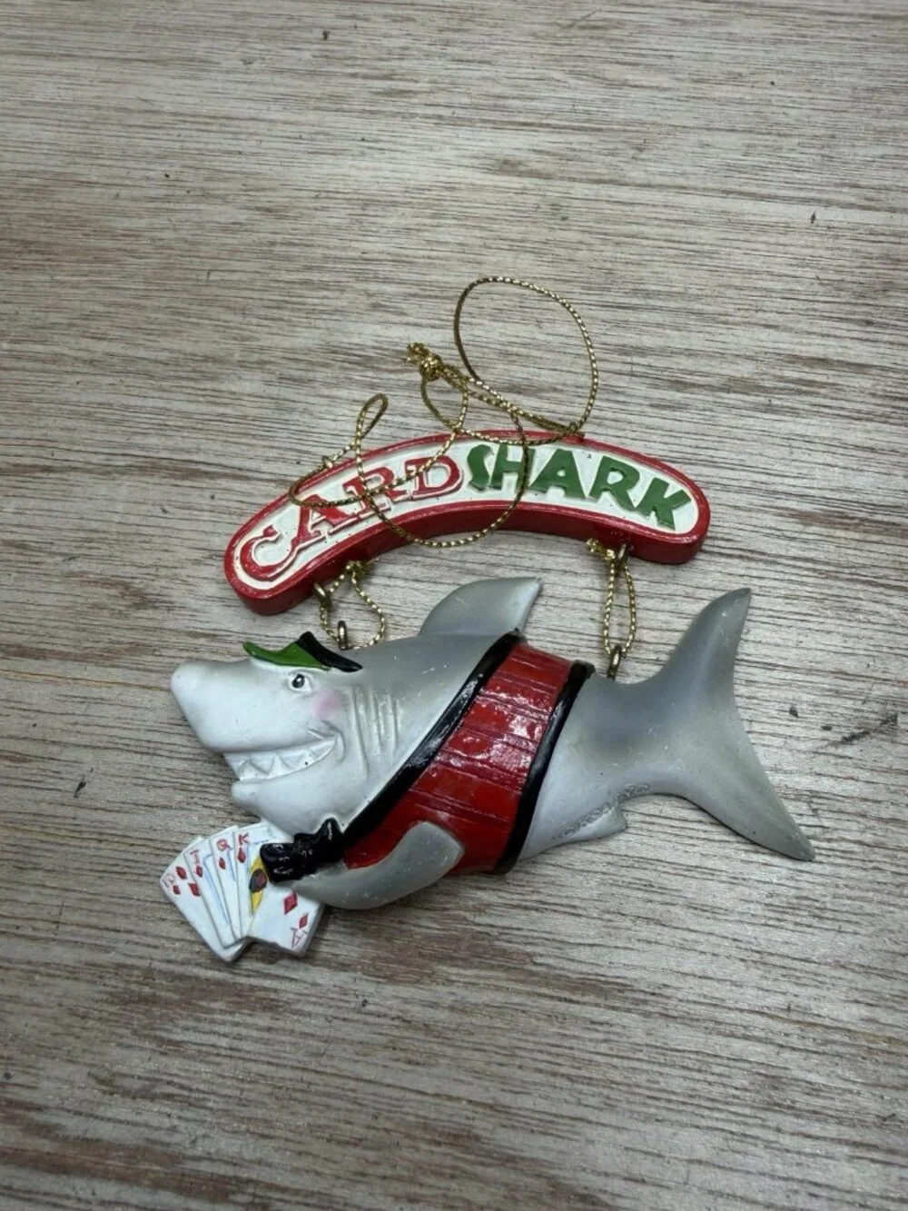 CARD SHARK Royal Flush Christmas ornament Kurt S. Adler Poker Casino Gambler