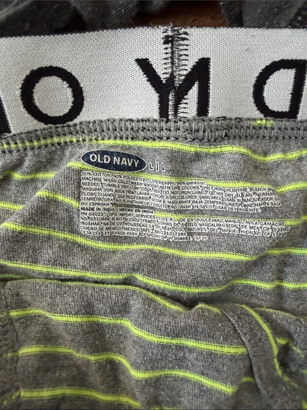 Old Navy Men's Boxer Briefs - Teal, Gray, Black with Neon Green Waistband size L