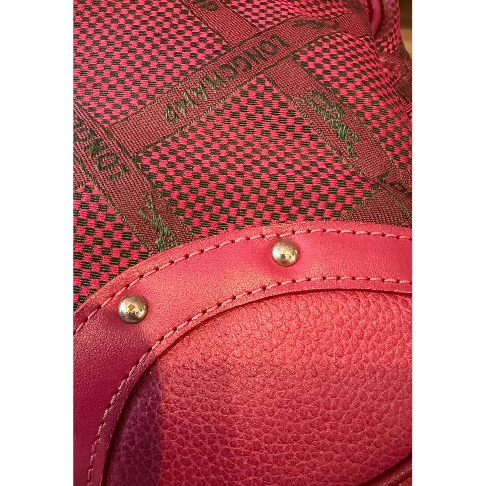 Longchamp Pink Monogram Canvas and Leather Bowler Satchel Bag – Vintage Y2K