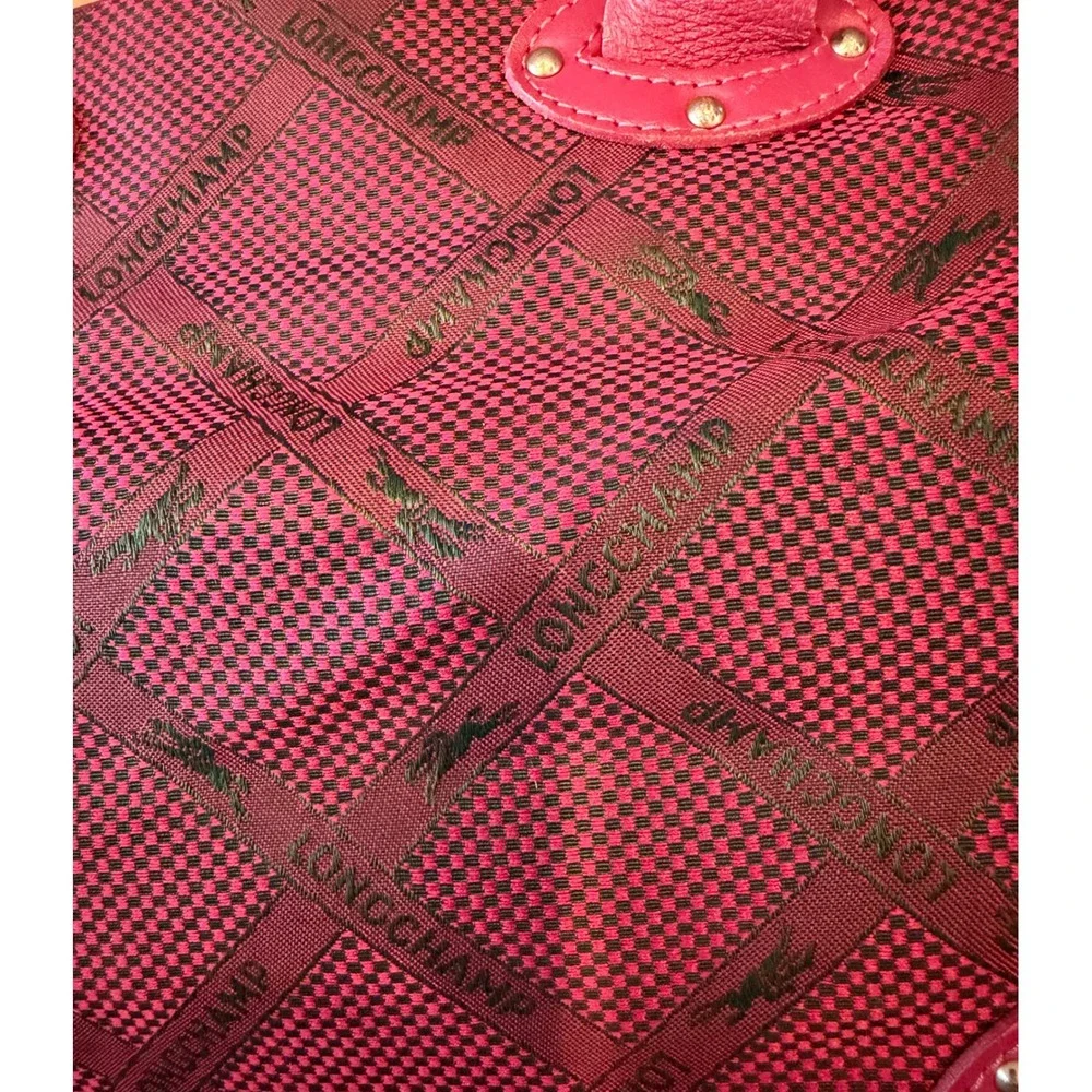 Longchamp Pink Monogram Canvas and Leather Bowler Satchel Bag – Vintage Y2K