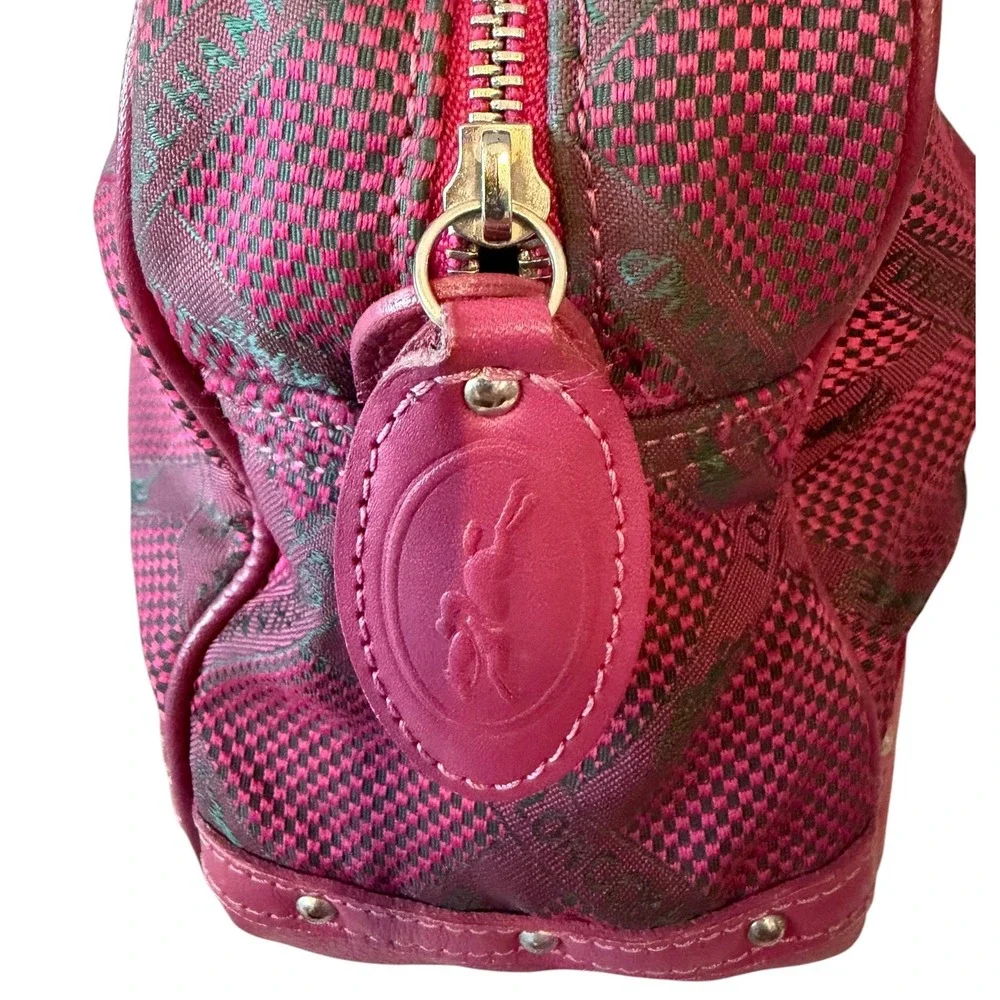 Longchamp Pink Monogram Canvas and Leather Bowler Satchel Bag – Vintage Y2K