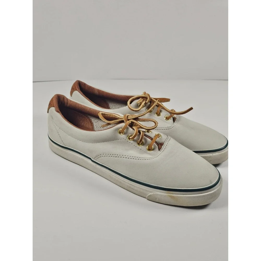 GH Bass & Co Outdoor Mens 8 Leather Sneakers Off White Low Top Rawhide Laces