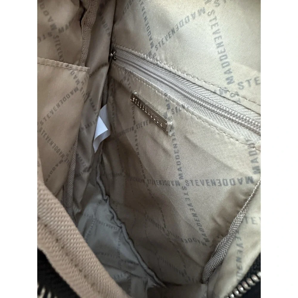 Steve Madden Aurora Quilted Sling Backpack w/ Coin Purse Black