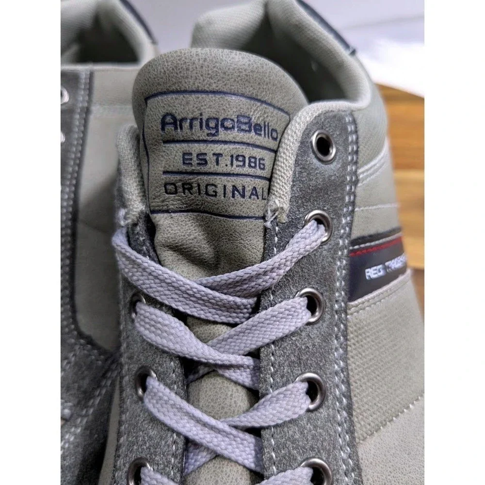 Arrigo Bello Mens Grey Fashion Sneakers Size 10.5 Low Top Lace Up Shoes A0257-4