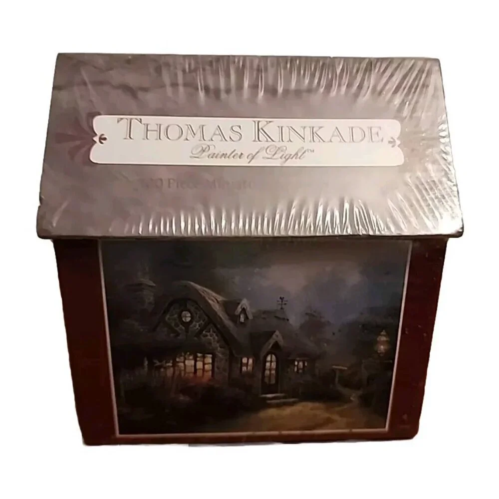 Vintage Thomas Kinkade Minature Jigsaw Puzzle 100Pc Candlelight Cottage 1998 USA