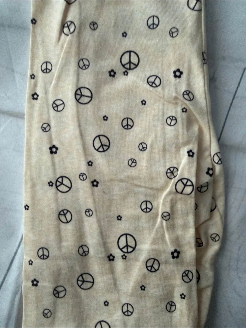 Old Navy Girls Leggings Set - Teal, Mint, Cream with Peace Sign Print