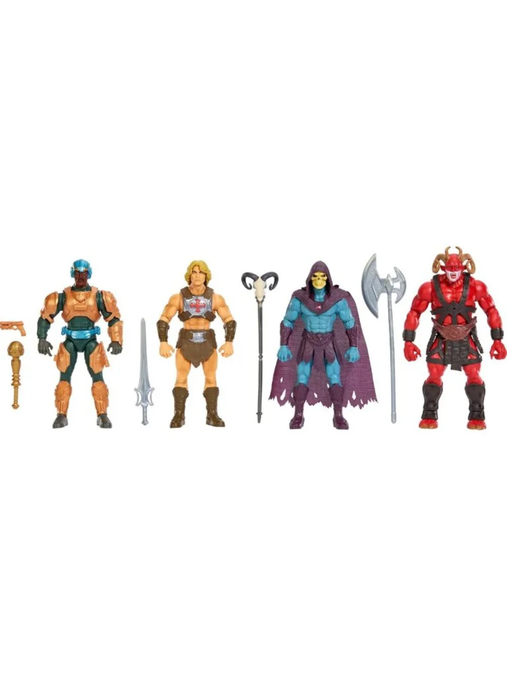 Masters of the Universe Action Figures 4-Pack - He-Man, Skeletor & Goat Man, 5.5